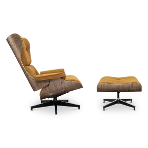 Cavel Lounge Chair Bruin Boucle | Walnoot Schalen