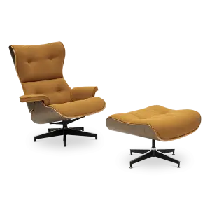 Cavel Lounge Chair Bruin Boucle | Walnoot Schalen