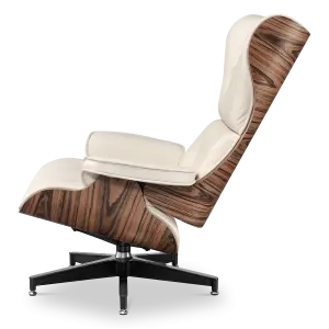 Cavel Lounge Chair Offwhite Leer | Naturel Palissander Schalen