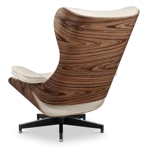 Cavel Lounge Chair Offwhite Leer | Naturel Palissander Schalen