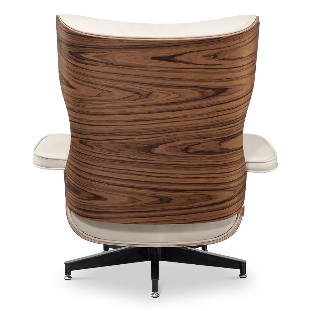 Cavel Lounge Chair Offwhite Leer | Naturel Palissander Schalen