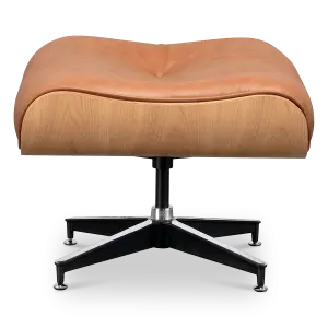 Cavel Lounge Chair Ottoman / Hocker Cognac / Bruin Leer | Essen Schaal