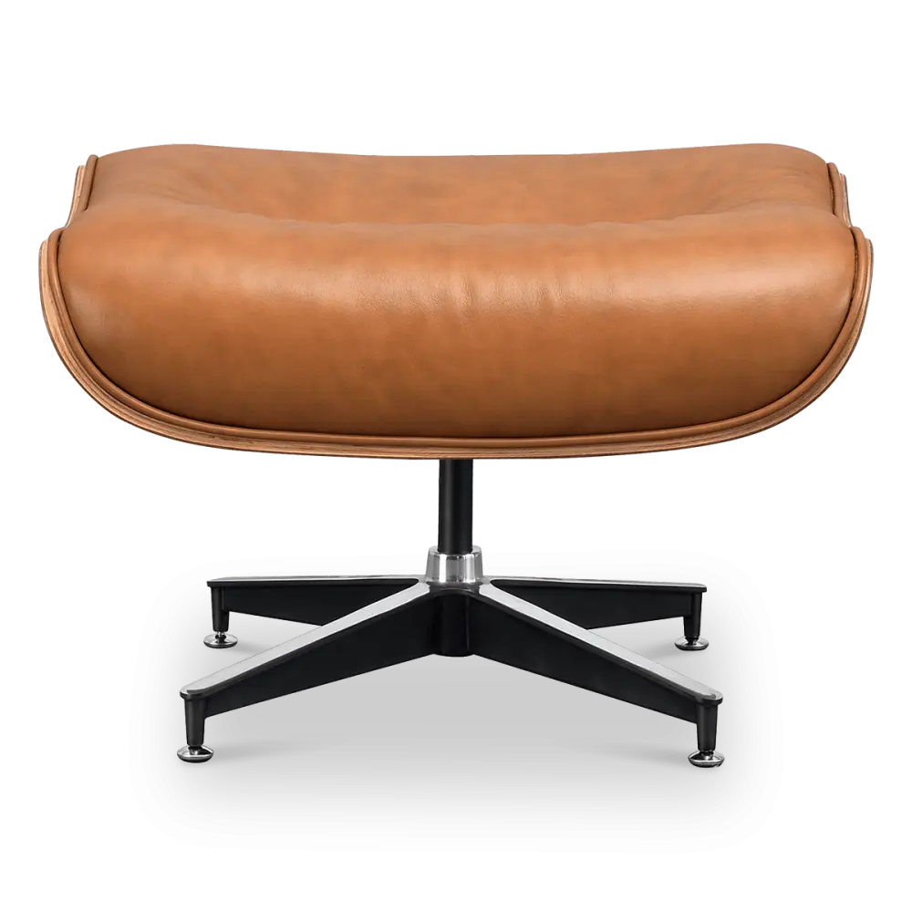 Cavel Lounge Chair Ottoman / Hocker Cognac / Bruin Leer | Essen Schaal