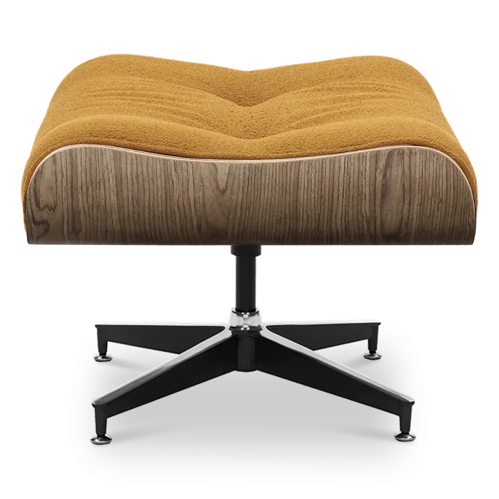 Cavel Lounge Chair Ottoman / Hocker Bruin Bouclé | Walnoot Schaal