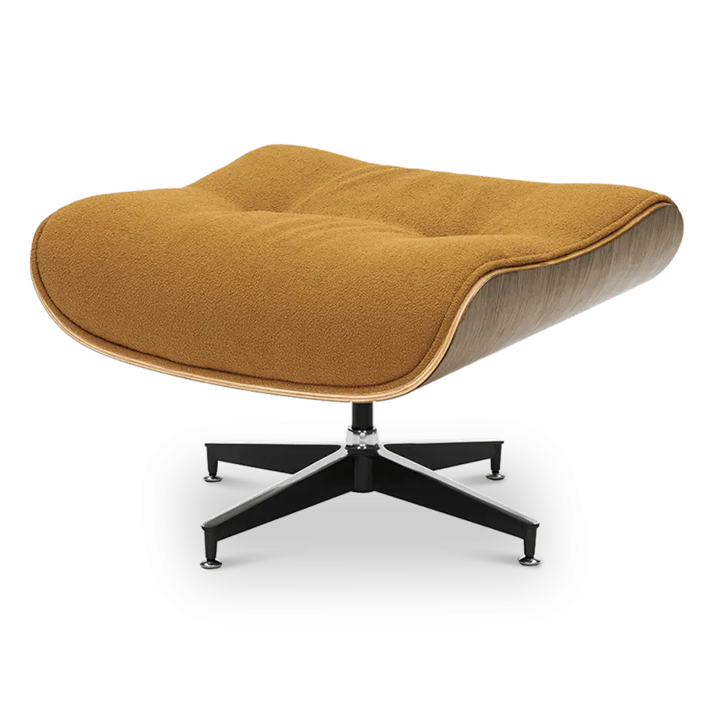 Cavel Lounge Chair Ottoman / Hocker Bruin Bouclé | Walnoot Schaal
