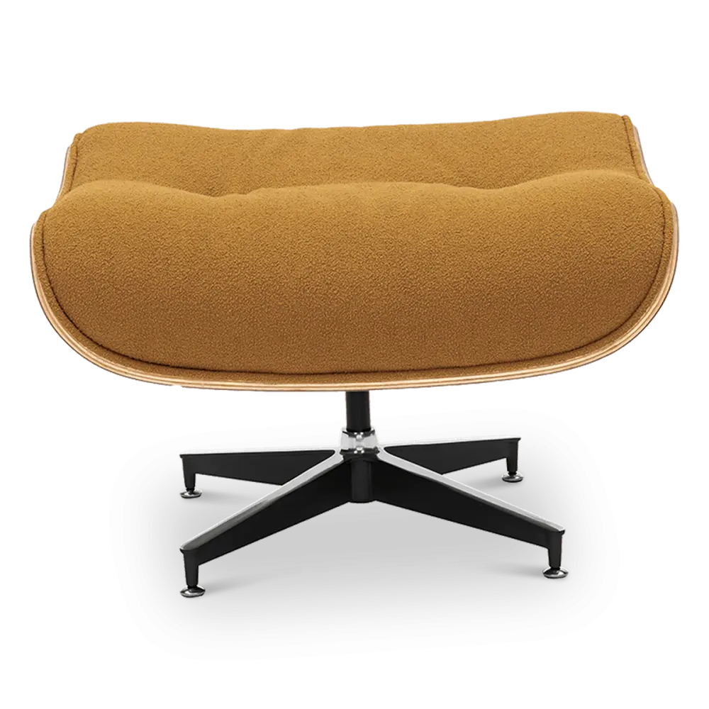 Cavel Lounge Chair Ottoman / Hocker Bruin Bouclé | Walnoot Schaal