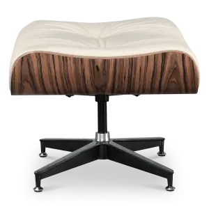 Cavel Lounge Chair Ottoman / Hocker Offwhite Leer | Naturel Palissander Schaal