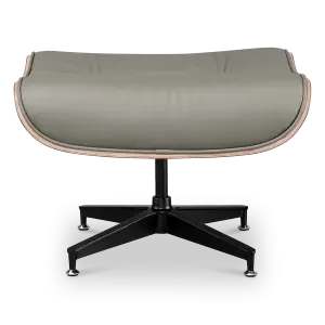 Cavel Lounge Chair Ottoman / Hocker Olijf Groen Leer | Naturel Palissander Schaal