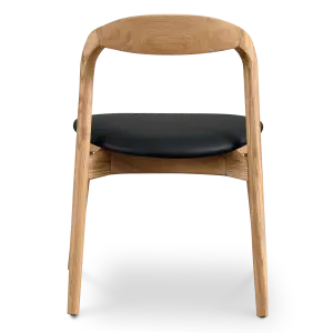 Bow Stoel Essen Hout | Zwart PU Leer