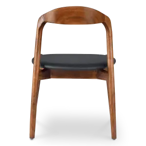 Bow Stoel Walnoot Hout | Zwart PU Leer