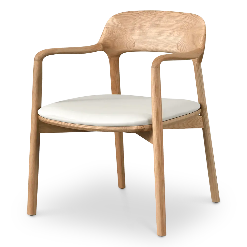 Kennedy Eetkamerstoel | Naturel Essen | Offwhite Zitting
