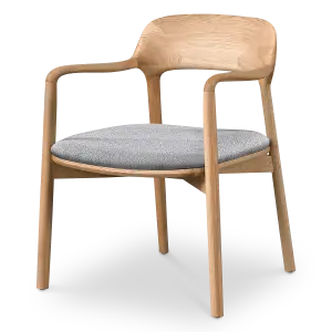 Kennedy Eetkamerstoel | Naturel Essen | Grijs Boucle