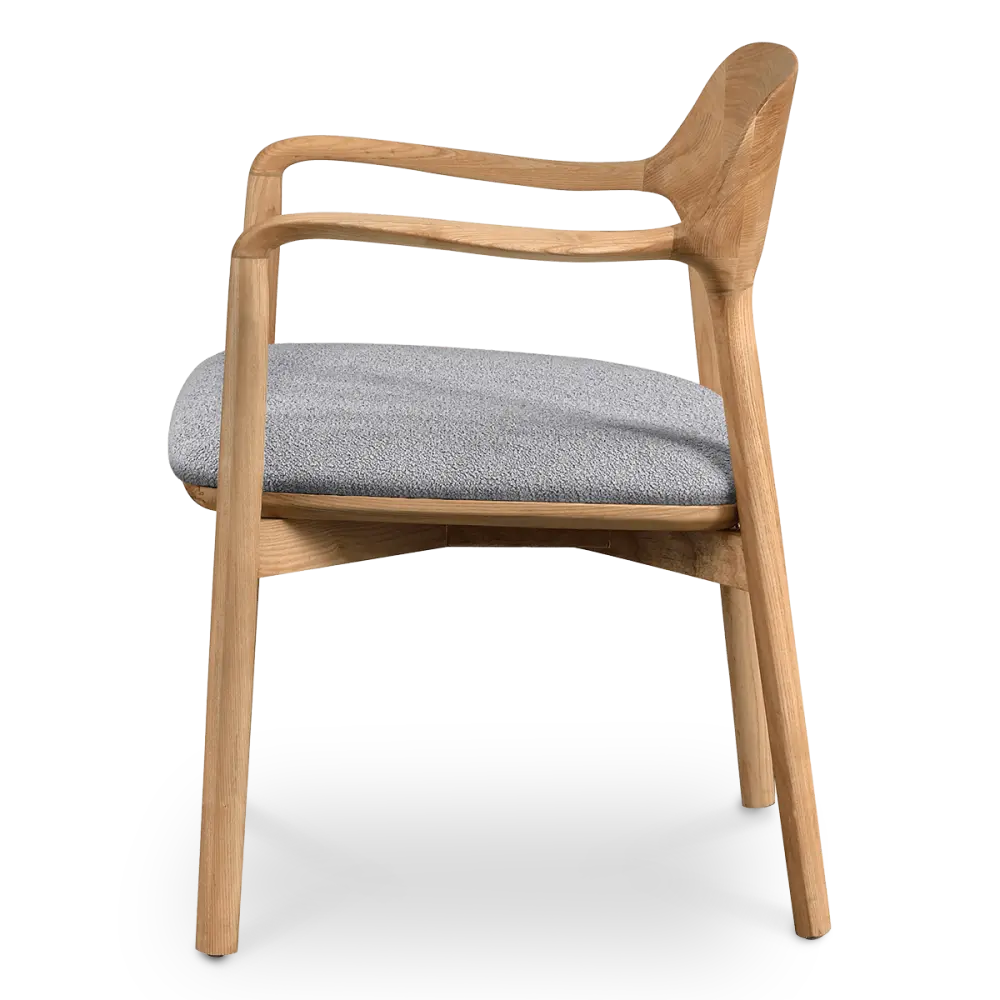 Kennedy Eetkamerstoel | Naturel Essen | Grijs Boucle