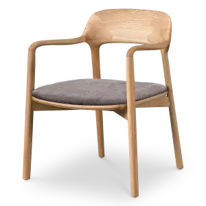 Kennedy Eetkamerstoel | Naturel Essen | Grijs Bruin Chenille