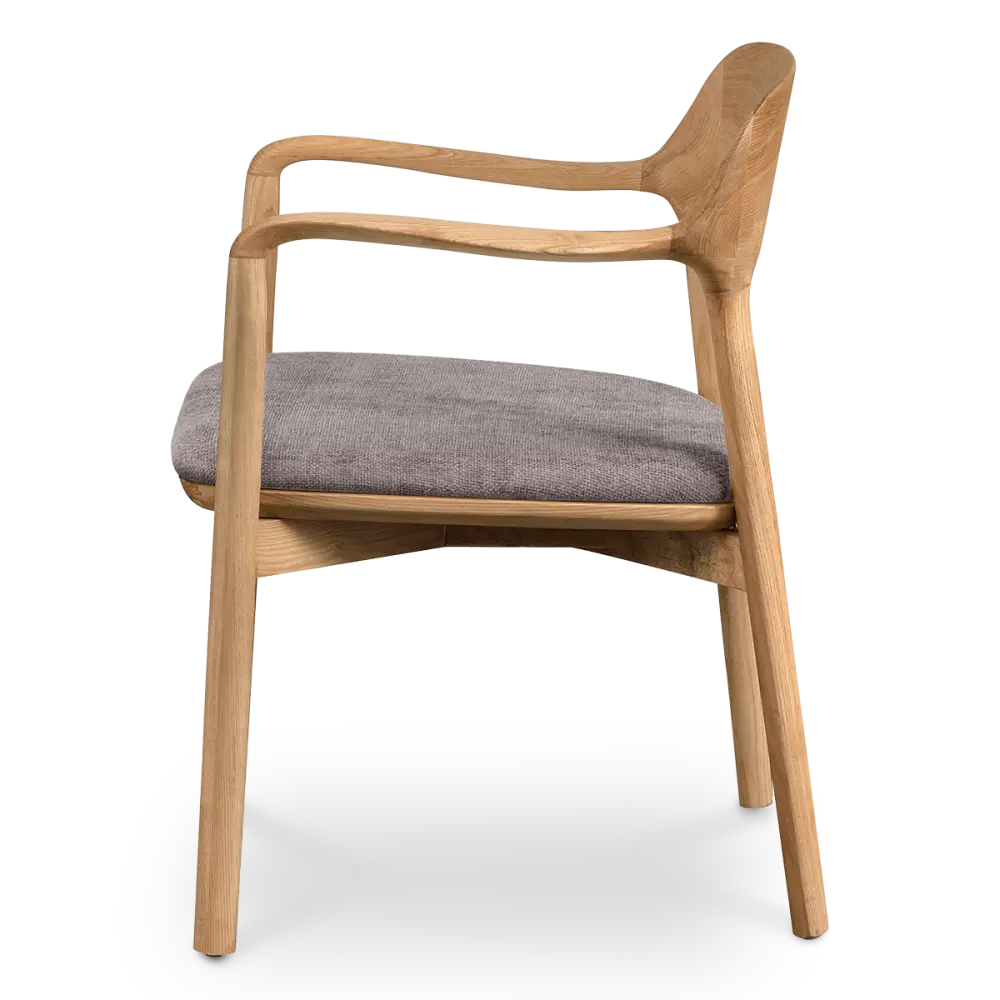 Kennedy Eetkamerstoel | Naturel Essen | Grijs Bruin Chenille
