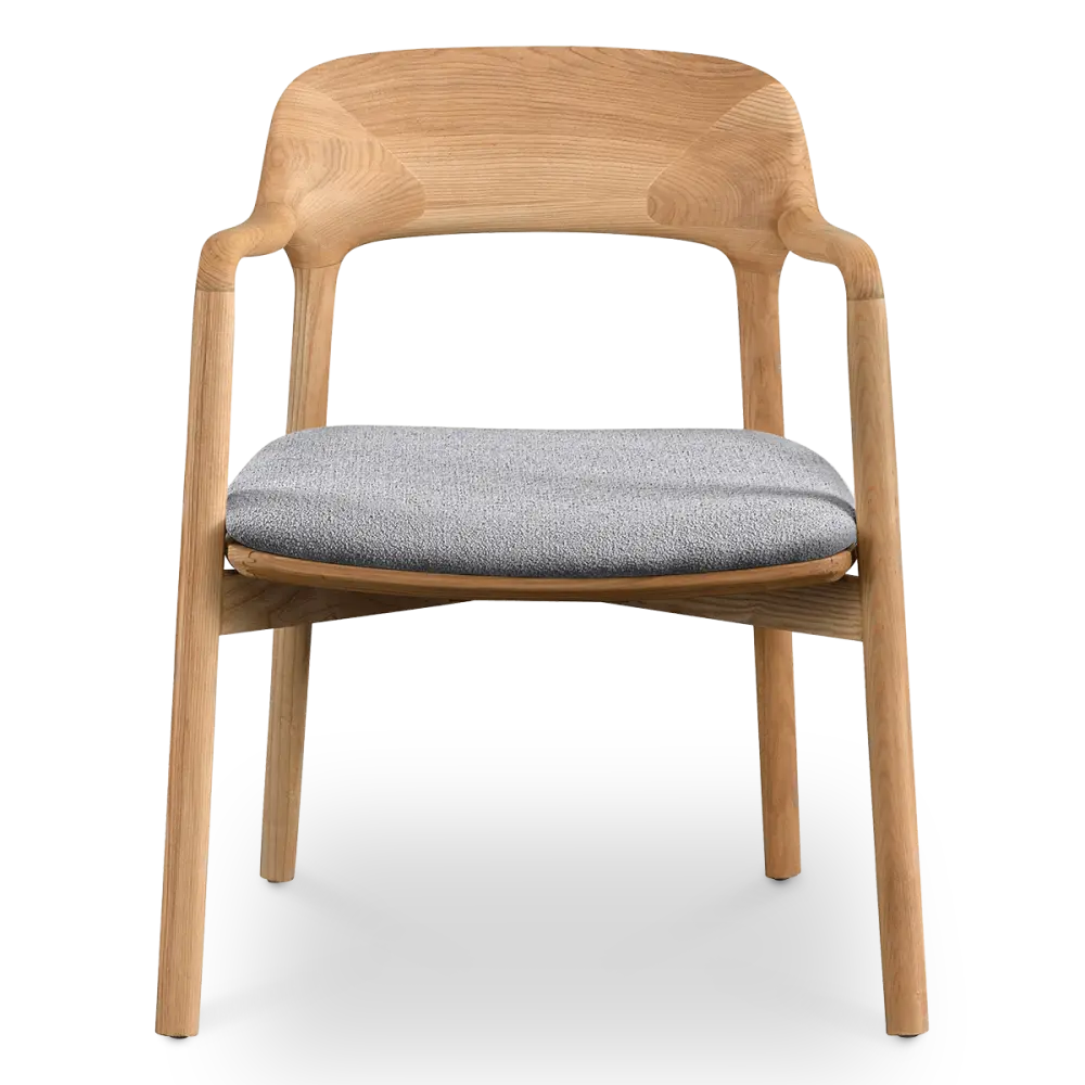 Kennedy Eetkamerstoel | Naturel Essen | Grijs Boucle