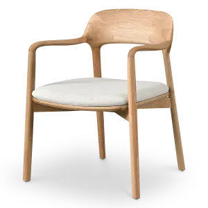 Kennedy Eetkamerstoel | Essen Hout | Wit Teddy / Boucle