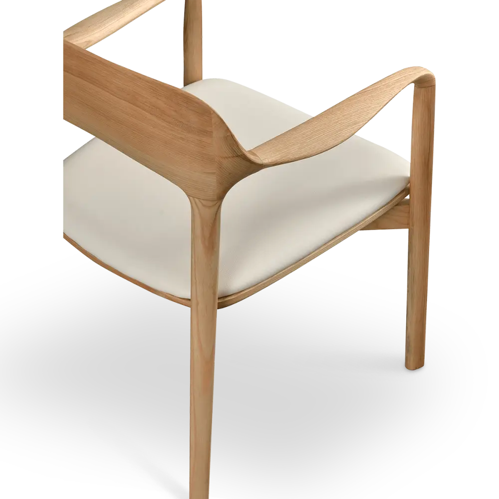 Kennedy Eetkamerstoel | Naturel Essen | Offwhite Zitting