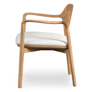 Kennedy Eetkamerstoel | Essen Hout | Wit Teddy / Boucle