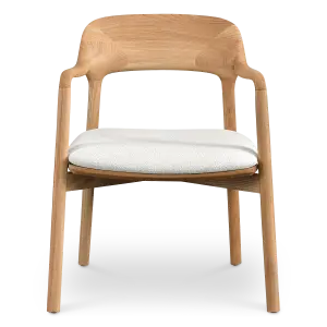 Kennedy Eetkamerstoel | Essen Hout | Wit Teddy / Boucle