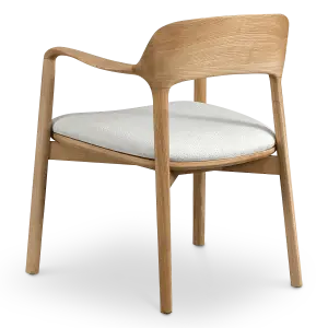 Kennedy Eetkamerstoel | Essen Hout | Wit Teddy / Boucle
