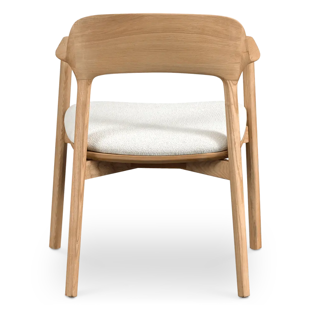 Kennedy Eetkamerstoel | Essen Hout | Wit Teddy / Boucle