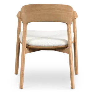 Kennedy Eetkamerstoel | Essen Hout | Wit Teddy / Boucle