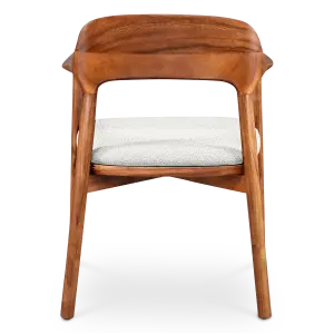 Kennedy Eetkamerstoel | Walnoot | Wit Teddy / Boucle