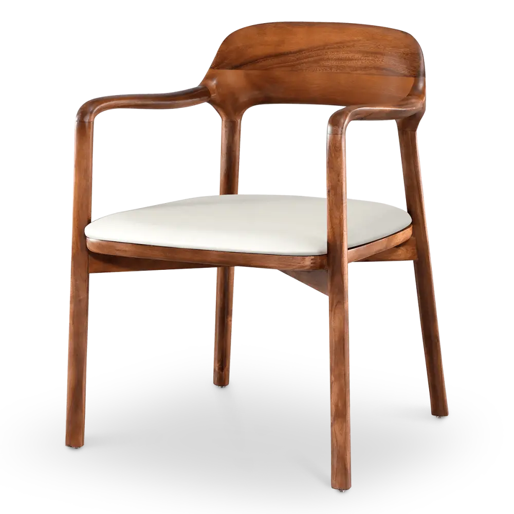 Kennedy Eetkamerstoel | Walnoot | Offwhite Zitting
