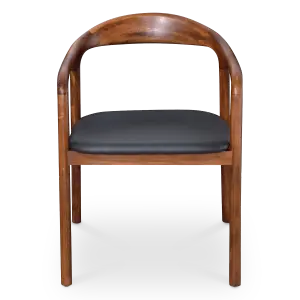 Artson Eetkamerstoel | Notenhout | Zwart PU Leer