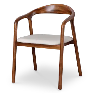 Artson Eetkamerstoel | Notenhout | Wit PU Leer