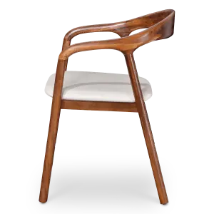 Artson Eetkamerstoel | Notenhout | Wit PU Leer