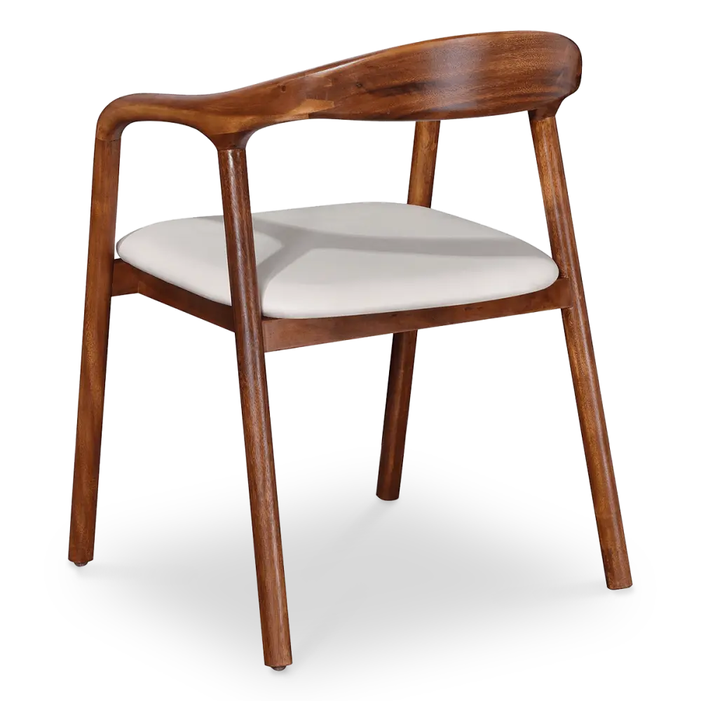 Artson Eetkamerstoel | Notenhout | Wit PU Leer