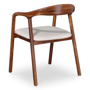 Artson Eetkamerstoel | Notenhout | Wit PU Leer