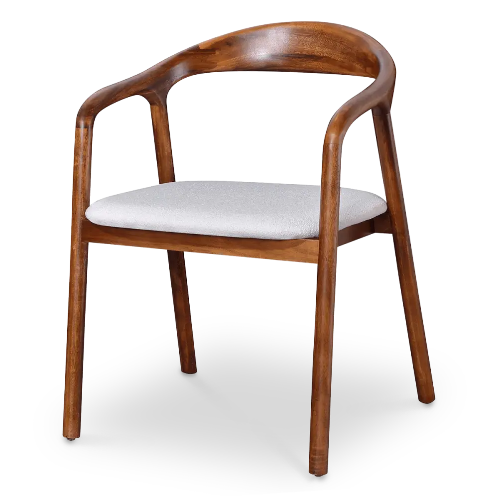 Artson Eetkamerstoel | Notenhout | Wit Boucle