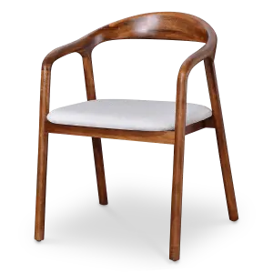 Artson Eetkamerstoel | Notenhout | Wit Boucle