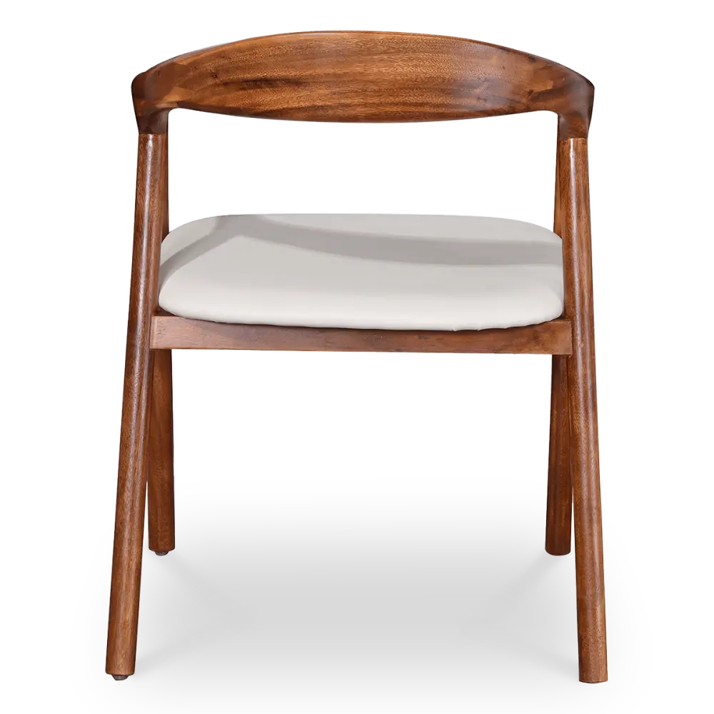 Artson Eetkamerstoel | Notenhout | Wit PU Leer