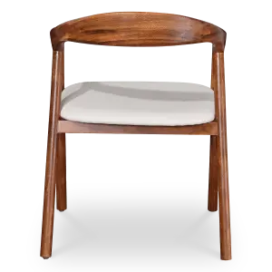 Artson Eetkamerstoel | Notenhout | Wit PU Leer