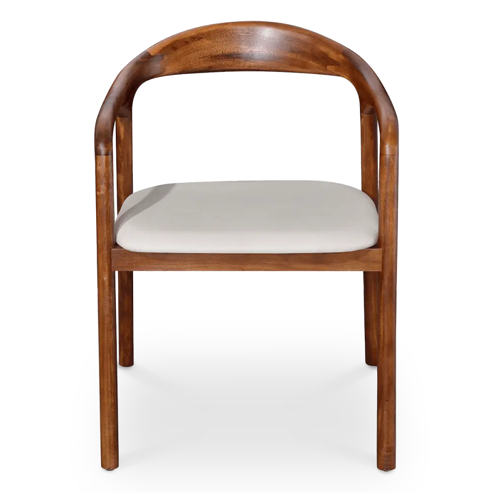 Artson Eetkamerstoel | Notenhout | Wit PU Leer