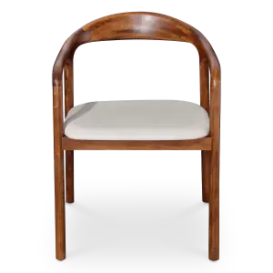 Artson Eetkamerstoel | Notenhout | Wit PU Leer