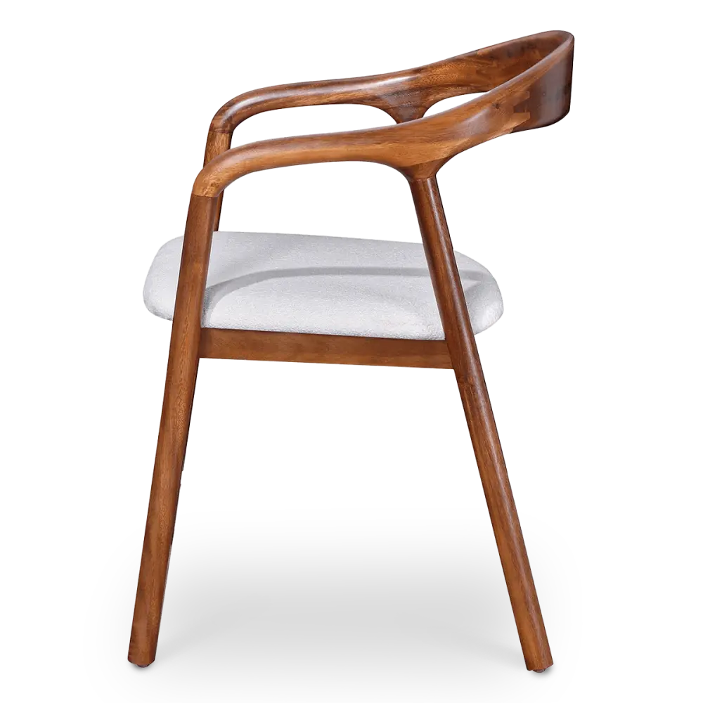 Artson Eetkamerstoel | Notenhout | Wit Boucle