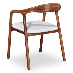 Artson Eetkamerstoel | Notenhout | Wit Boucle