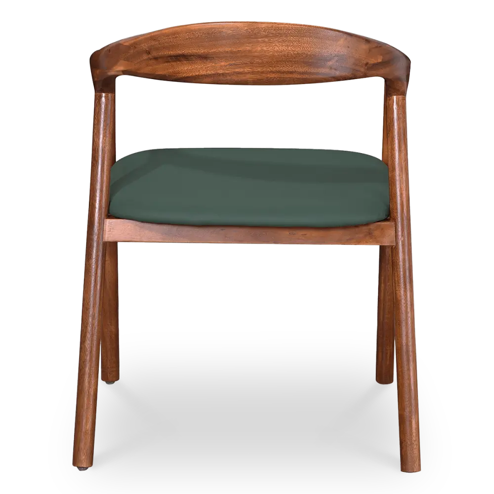 Artson Eetkamerstoel | Notenhout | Groen PU Leer