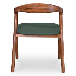 Artson Eetkamerstoel | Notenhout | Groen PU Leer
