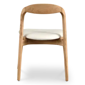 Bow Stoel Essen Hout | Offwhite PU Leer