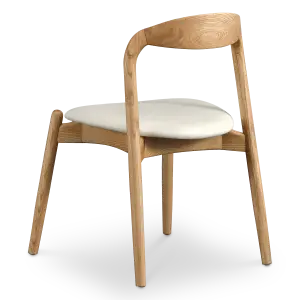 Bow Stoel Essen Hout | Offwhite PU Leer