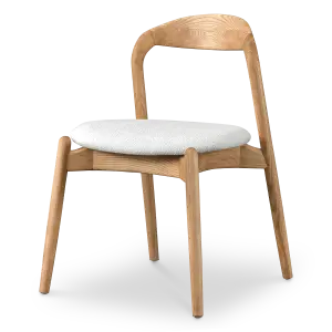 Bow Stoel Essen Hout | Wit Boucle