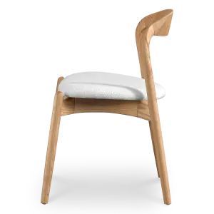Bow Stoel Essen Hout | Wit Boucle