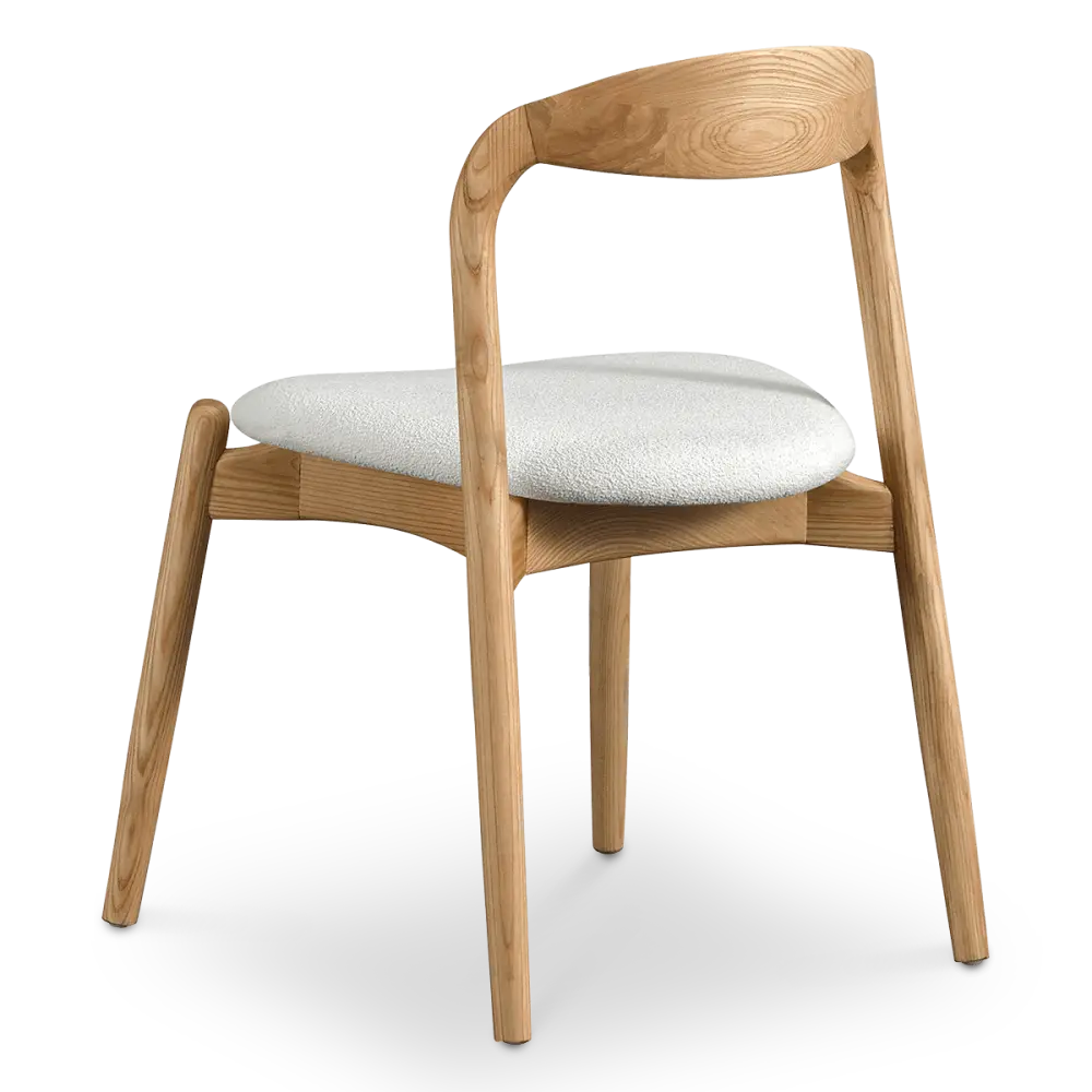 Bow Stoel Essen Hout | Wit Boucle