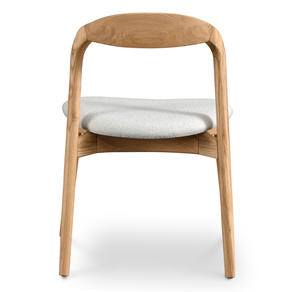 Bow Stoel Essen Hout | Wit Boucle
